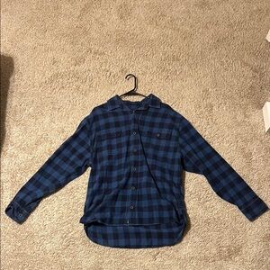 Jachs Blue and Black Plaid Casual Button Down Shirt